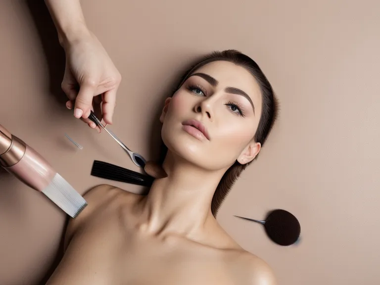 Primer plano de ampolla de suero para bb glow bajo la luz de la cabina, material de estética profesional