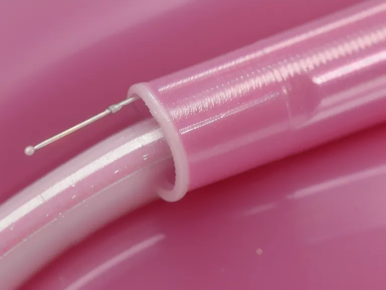 Detalle de aguja de 0.30 mm utilizada para micropigmentación de labios y cejas.